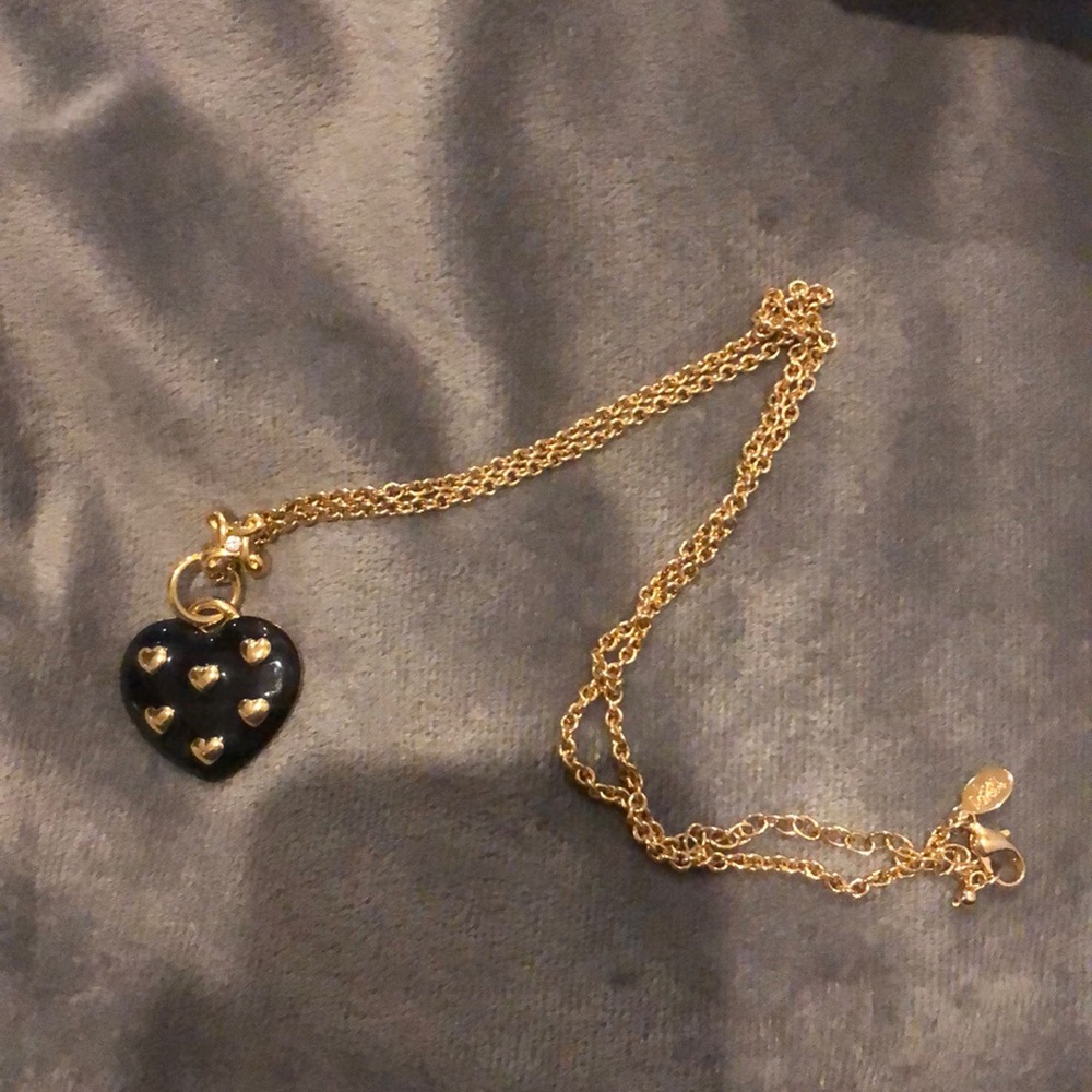 Joan Rivers Black and Gold Heart Necklace